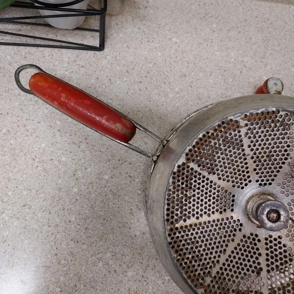 Vintage Foley Food Mill Masher With Red‎ Wood Handles